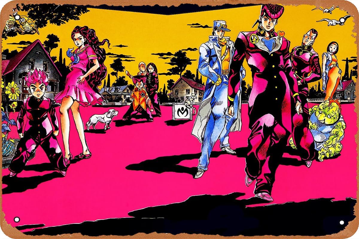 Anime Merchandise Posters - JoJos Bizarre Anime Poster,Vintage Tin Sign,Metal