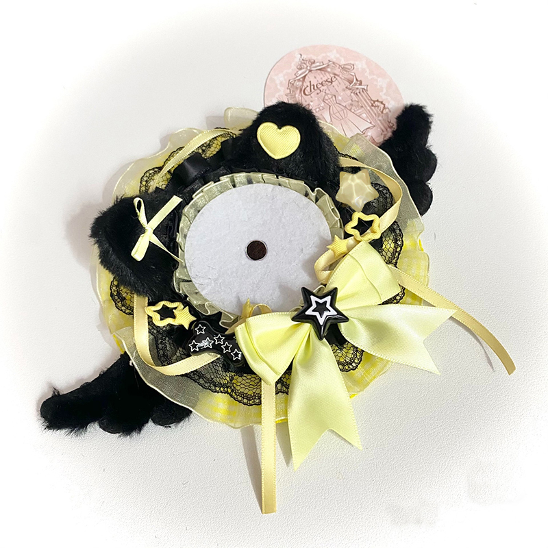 Black Plush Cat Ear Round Lace - Unique Anime Merchandise review and price